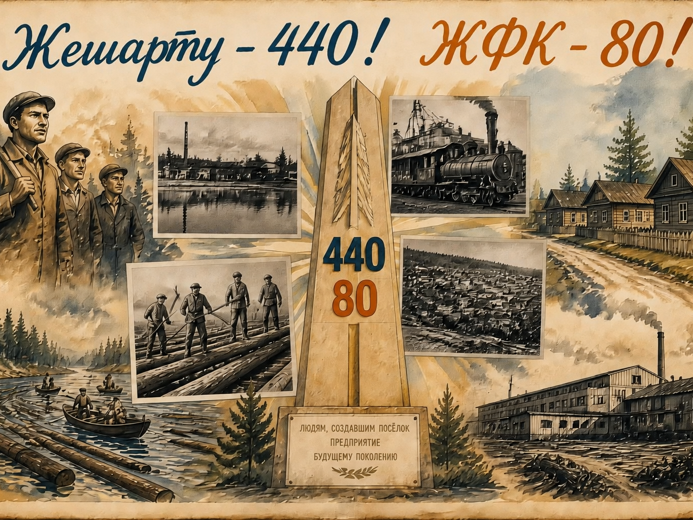 Праздничные мероприятия посвящённые 440‑летию со дня образования п. Жешарт, 80‑летию со дня образования Жешартского фанерного комбината и 20-летию движения «Чистый Жешарт».